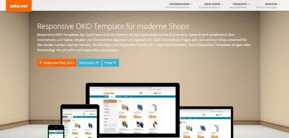 Relaunch zoks.net zoks.net Responsive OXID Shop Themes Website